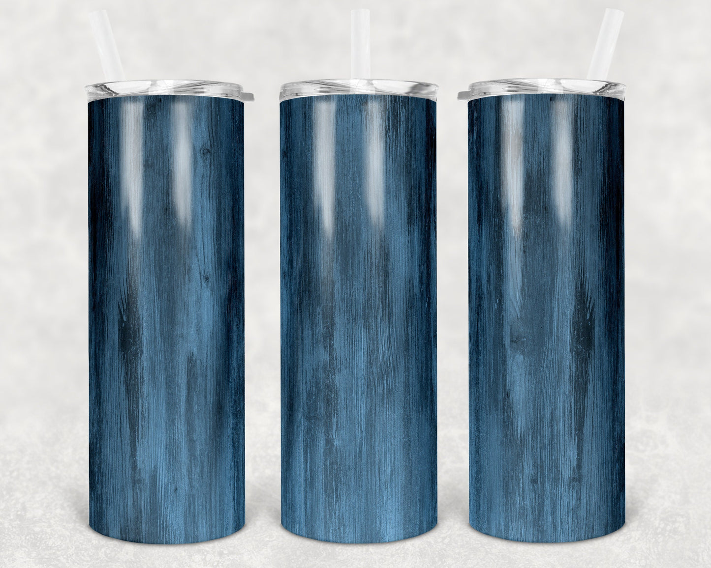 20 oz Skinny Tumbler Sublimation Design Template SEAMLESS wood grain blue Straight and Warped Design