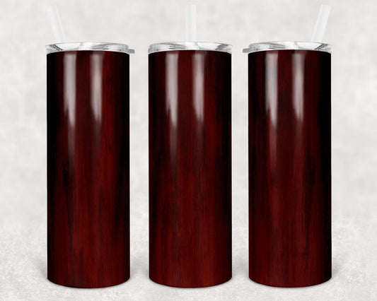 20 oz Skinny Tumbler Sublimation Design Template SEAMLESS wood grain red Straight and Warped Design