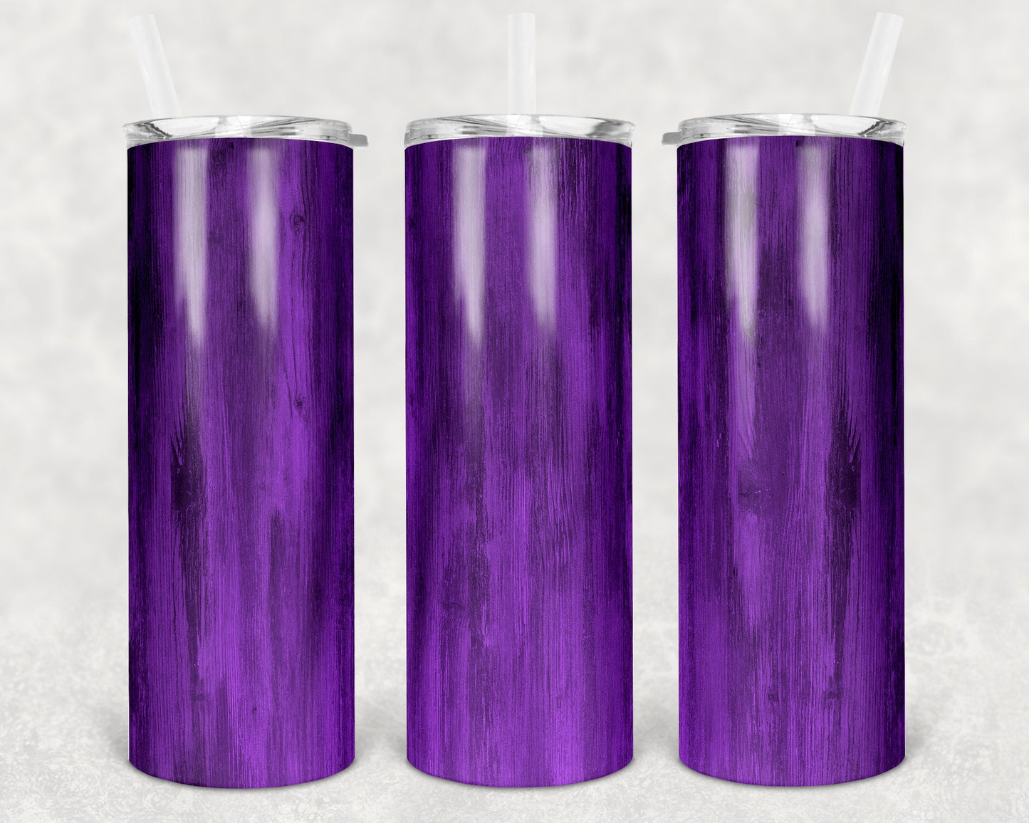 20 oz Skinny Tumbler Sublimation Design Template SEAMLESS wood grain purple Straight and Warped Design