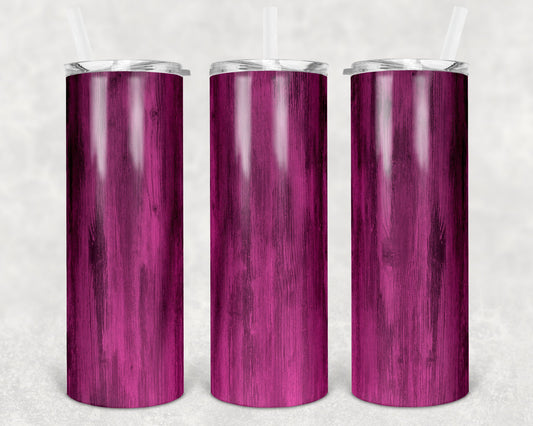 20 oz Skinny Tumbler Sublimation Design Template SEAMLESS wood grain pink Straight and Warped Design