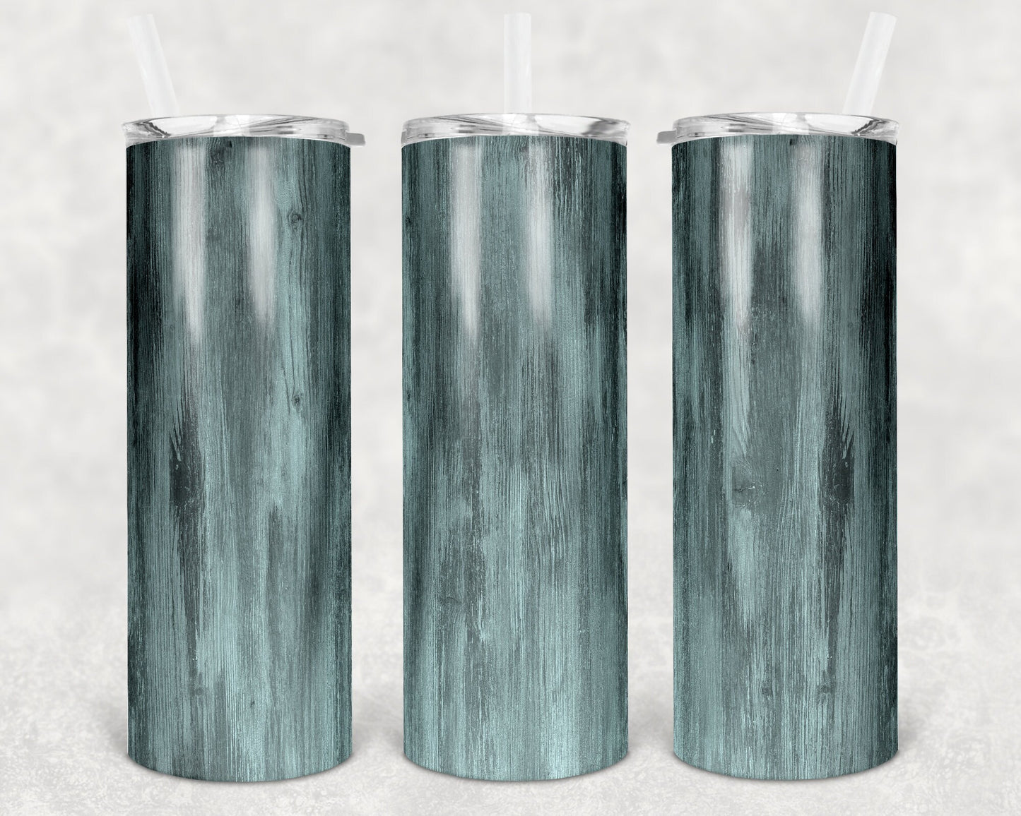 20 oz Skinny Tumbler Sublimation Design Template SEAMLESS wood grain teal Straight and Warped Design