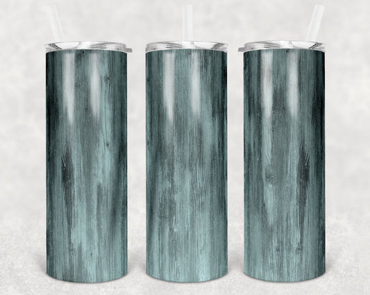 20 oz Skinny Tumbler Sublimation Design Template SEAMLESS wood grain teal Straight and Warped Design