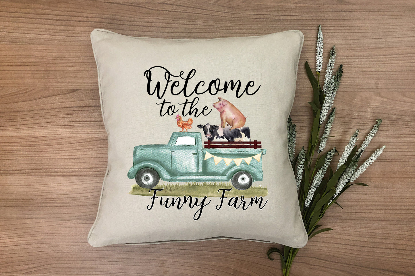 Welcome Farm Sublimation Design for Pillows Placemats Aprons Tote Bags and Towels
