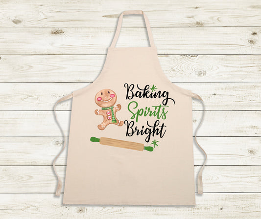 Apron Sublimation Design Baking Spirits Bright Gingerbread