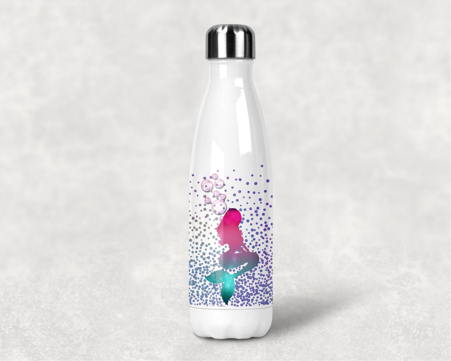 Water Bottle Tumbler Glitter Mermaid Sublimation Design Print Transfer ombre bottles