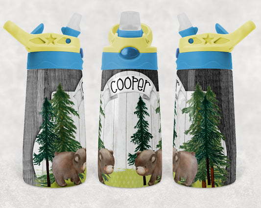 Kids water bottles Sublimation Design Template Woodland Animals Design