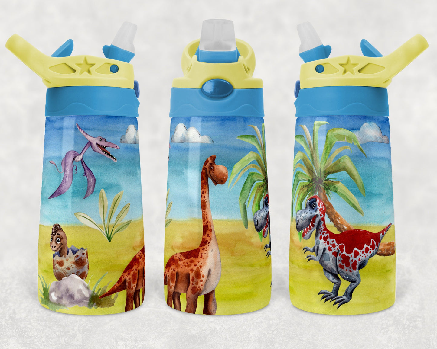 Kids water bottles Sublimation Design Dinosaur Design