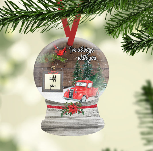 Snow Globe Sublimation Design Memorial Red Truck picture Christmas Design