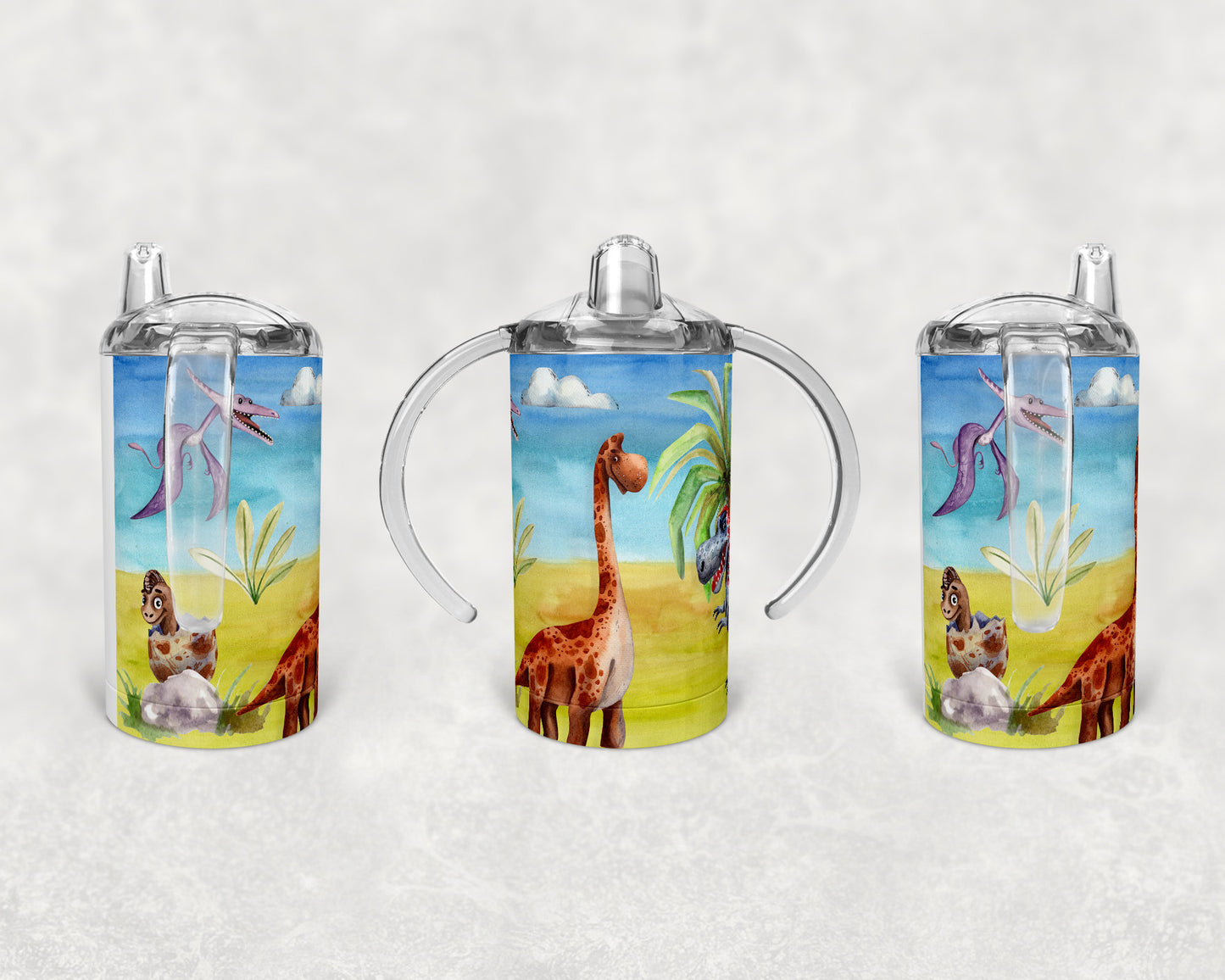 Straight Sippy Cup Sublimation Dinosaur Design
