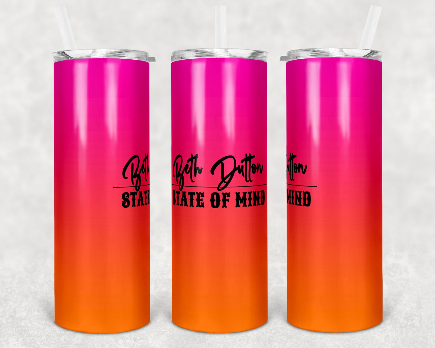 20 oz Skinny Tumbler Sublimation Design Template Beth Dutton State of Mind