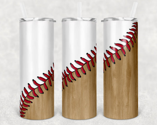 20 oz Skinny Tumbler Baseball Laces Sublimation Design Template Design Print Transfer