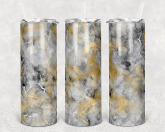 20 oz Skinny Tumbler Sublimation Design Template Marble and Gold Marble Design