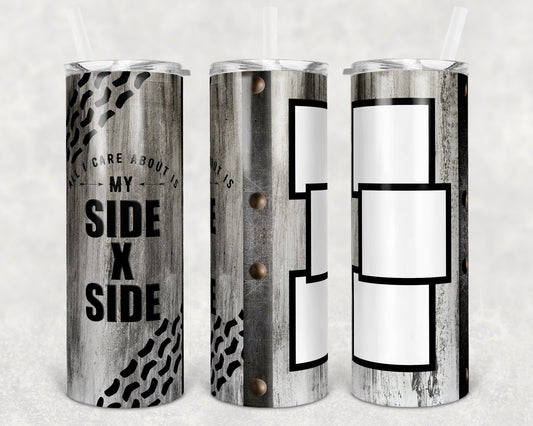 20 oz Skinny Tumbler Sublimation Design Side by Side sidexside Off Road Picture tumblers