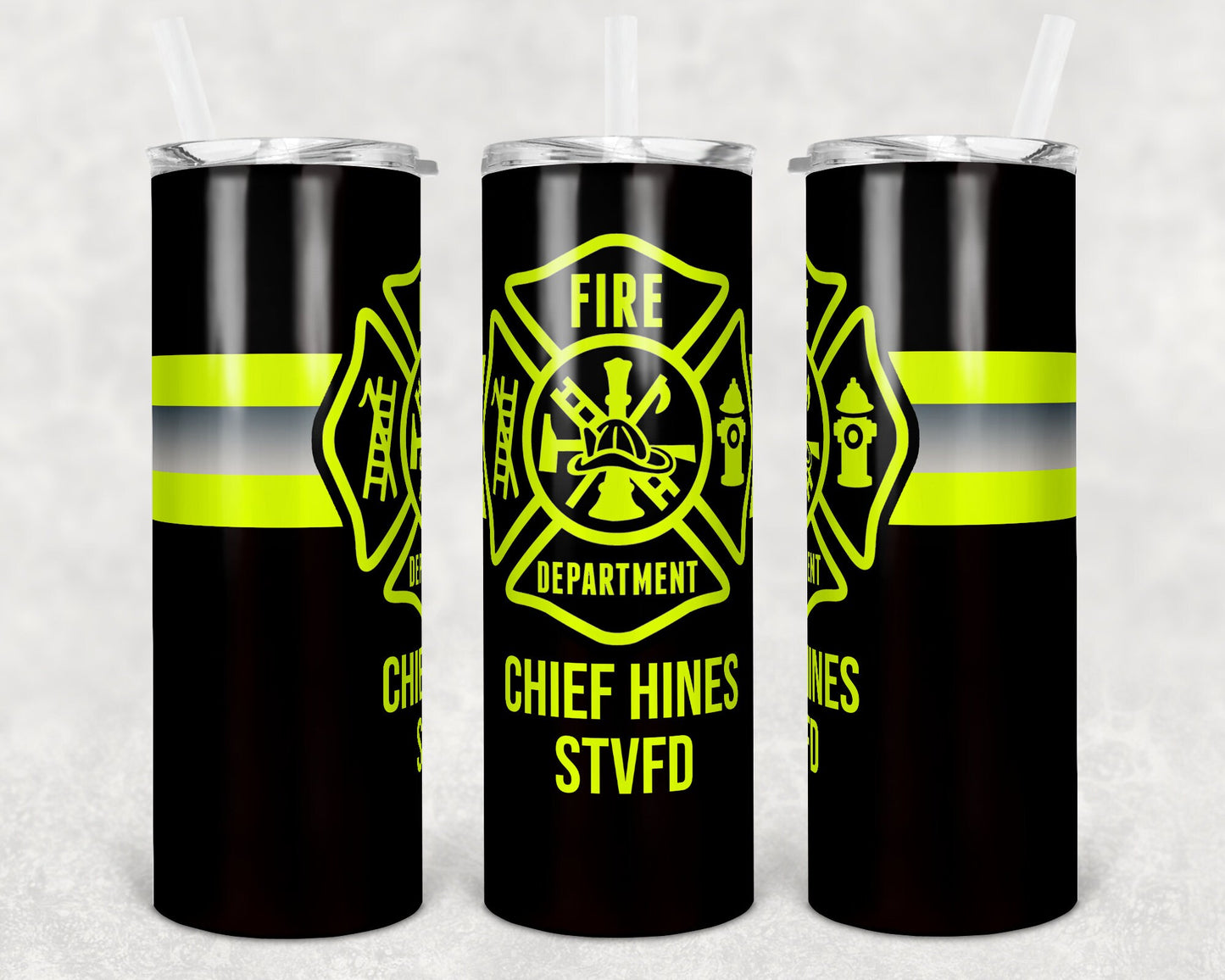 20 oz Skinny Tumbler Sublimation Design Template Firefighter Fire Dept Design