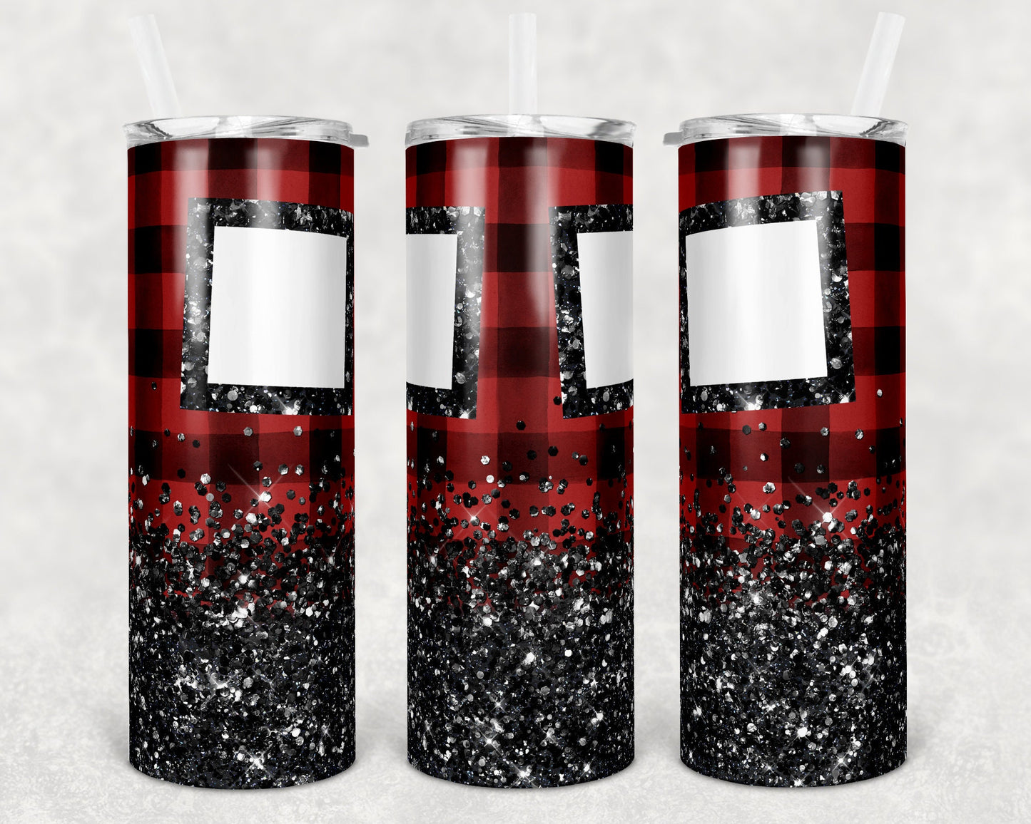 20 oz Skinny Tumbler Sublimation Design Template Buffalo Glitter 2 Photo Design