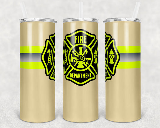 20 oz Skinny Tumbler Sublimation Design Template Firefighter Fire Dept Design