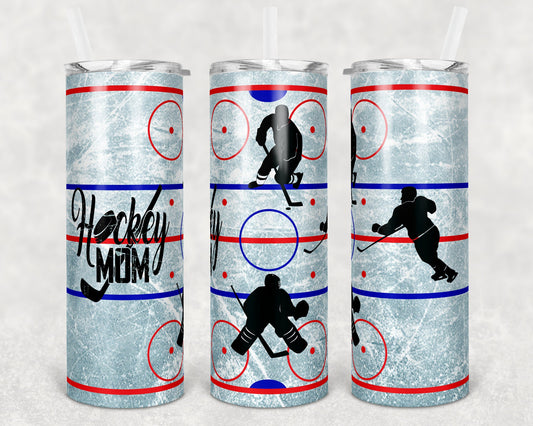 20 oz Skinny Tumbler Hockey Mom Rink Hockey Players Sublimation Design Print Transfer