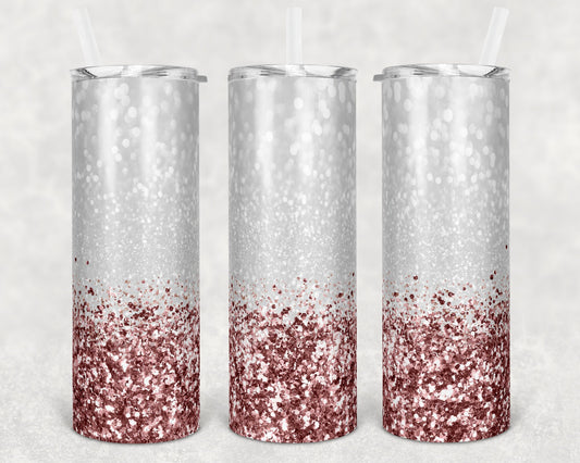 20 oz Skinny Tumbler Sublimation Design Template Confetti Rose Gold Glitter Design Inst tumblers