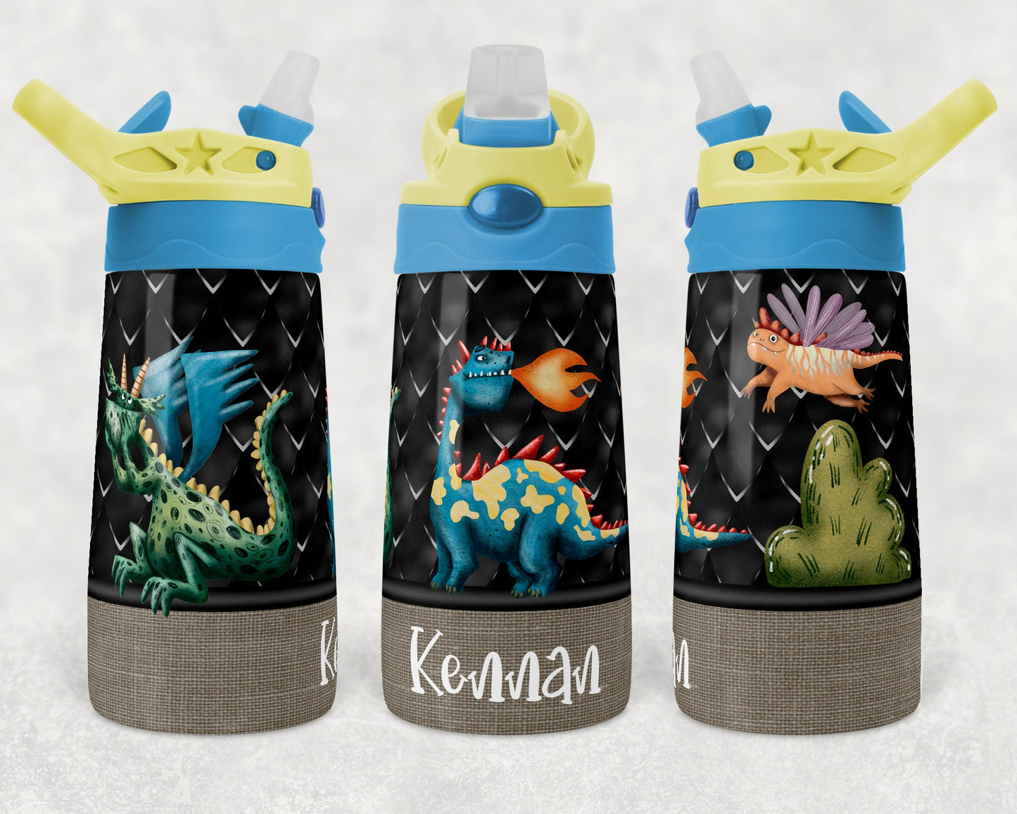 Kids water bottles Sublimation Design Dragon Design