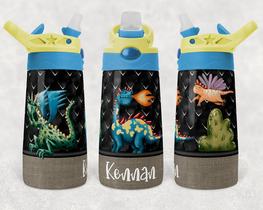 Kids water bottles Sublimation Design Dragon Design