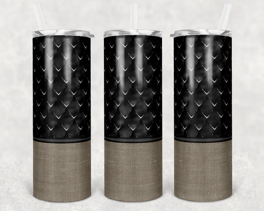 20 oz Skinny Tumbler Dragon Scale and Burlap Sublimation Design Print Transfer