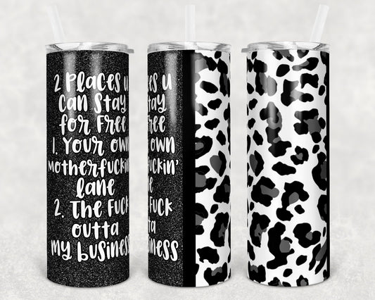20 oz Skinny Tumbler Sublimation Design Template Glitter Leopard Plain and Quote Straight Warped Design
