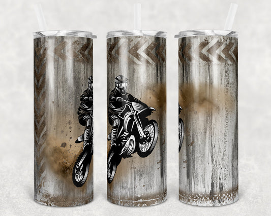 20 oz Skinny Tumbler Sublimation Design Template Dirt Bike Dirt Motorcycle off road