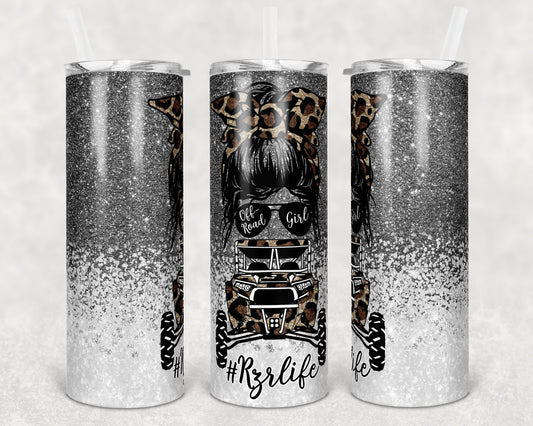 20 oz Skinny Tumbler Sublimation Design Template Glitter Confetti off road Off Road Design