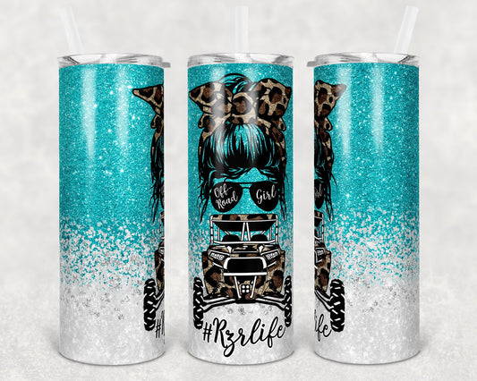 20 oz Skinny Tumbler Sublimation Design Template Glitter Confetti off road Off Road Design