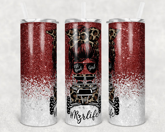 20 oz Skinny Tumbler Sublimation Design Template Glitter Confetti off road Off Road Design