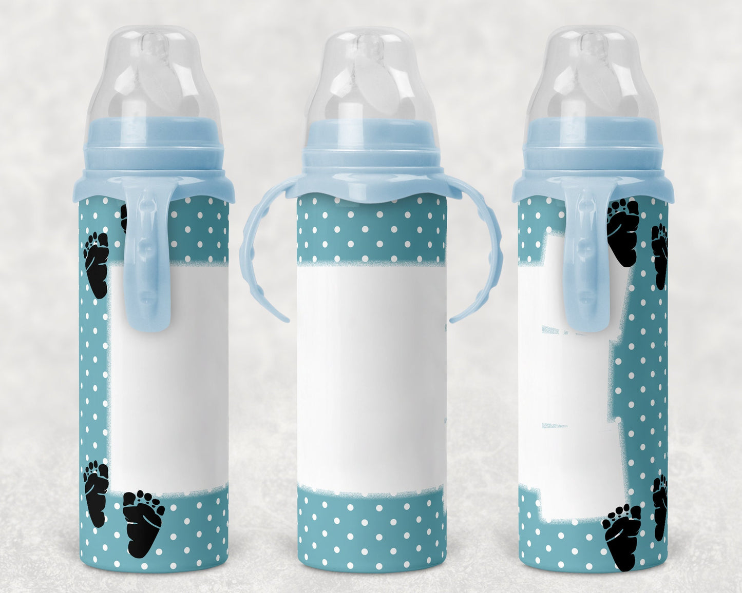 Baby Bottle Sublimation Blue with Photo Spots Design