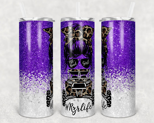 20 oz Skinny Tumbler Sublimation Design Template Glitter Confetti off road Off Road Design