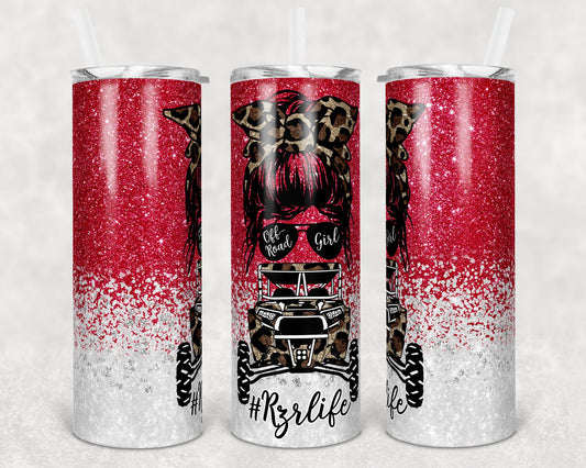20 oz Skinny Tumbler Sublimation Design Template Glitter Confetti off road Off Road Design