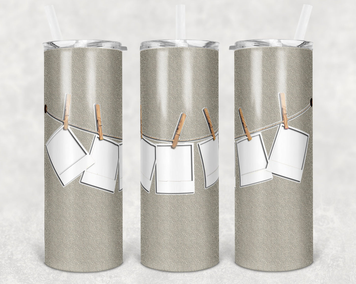 20 oz Skinny Tumbler Frame Polaroid on Line Sublimation Design Print Transfer