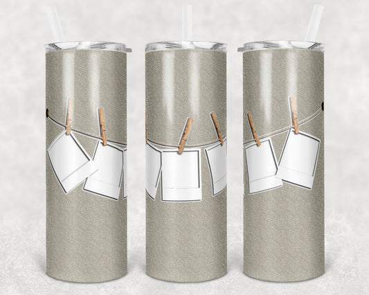 20 oz Skinny Tumbler Frame Polaroid on Line Sublimation Design Print Transfer