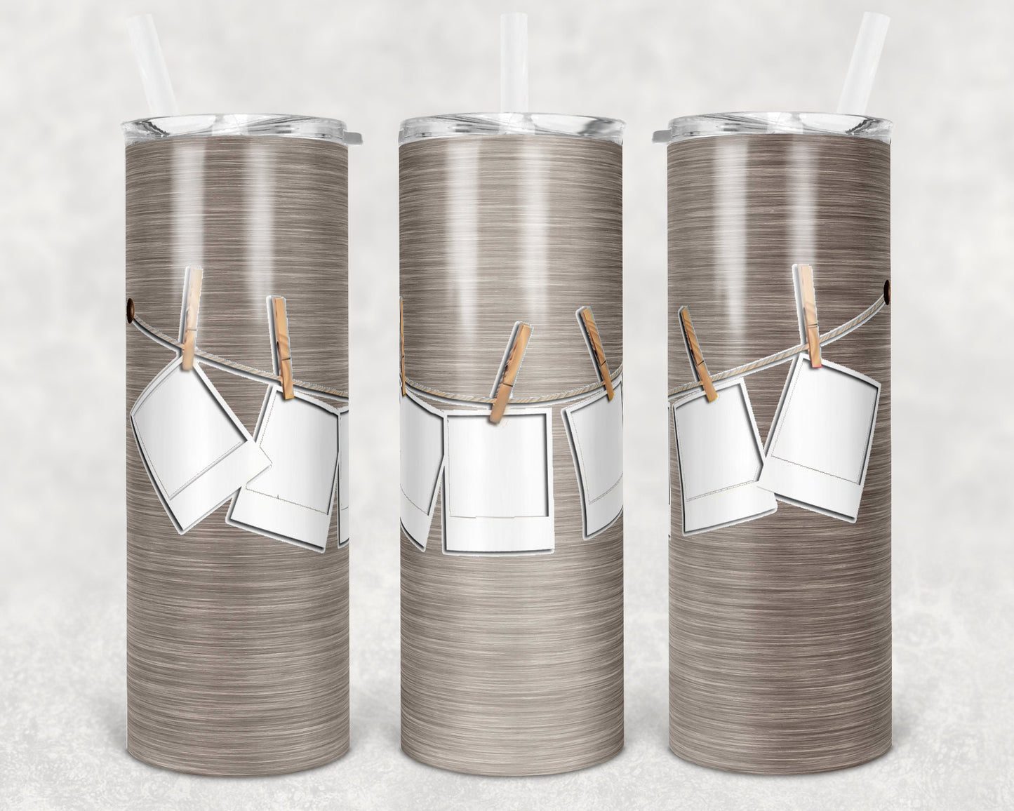 20 oz Skinny Tumbler Frame Polaroid on Line Sublimation Design Print Transfer