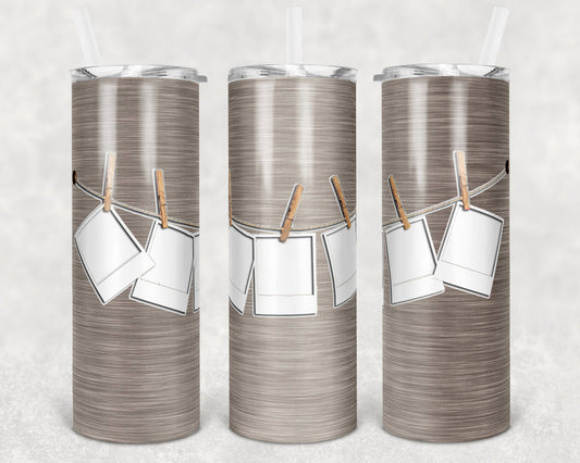 20 oz Skinny Tumbler Frame Polaroid on Line Sublimation Design Print Transfer