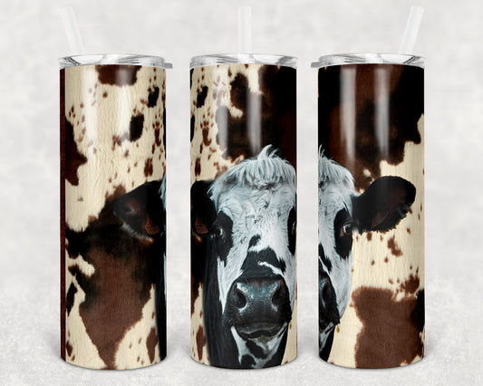 20 oz Skinny Tumbler Design Cow Hide Cow Sublimation Design Print Transfer