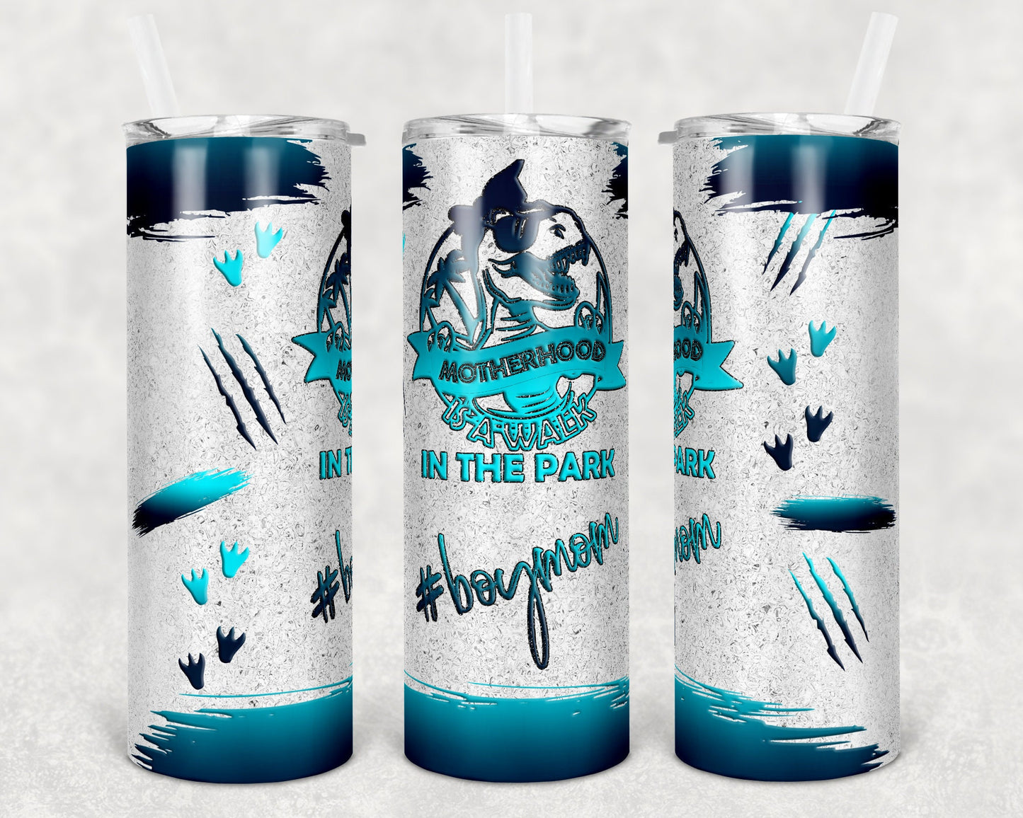 20 oz Skinny Motherhood walk in the Park Blue Teal Sublimation Design Print Transfer