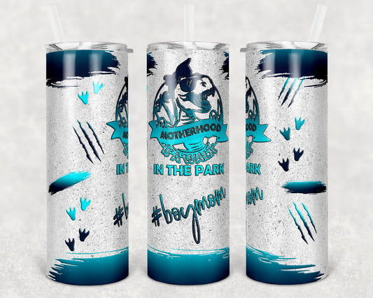 20 oz Skinny Motherhood walk in the Park Blue Teal Sublimation Design Print Transfer