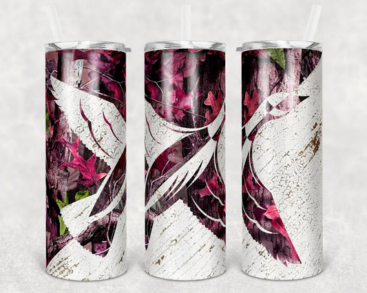 20 oz Skinny Tumbler Canadian Goose Pink Camo and Wood Sublimation Design Print Transfer