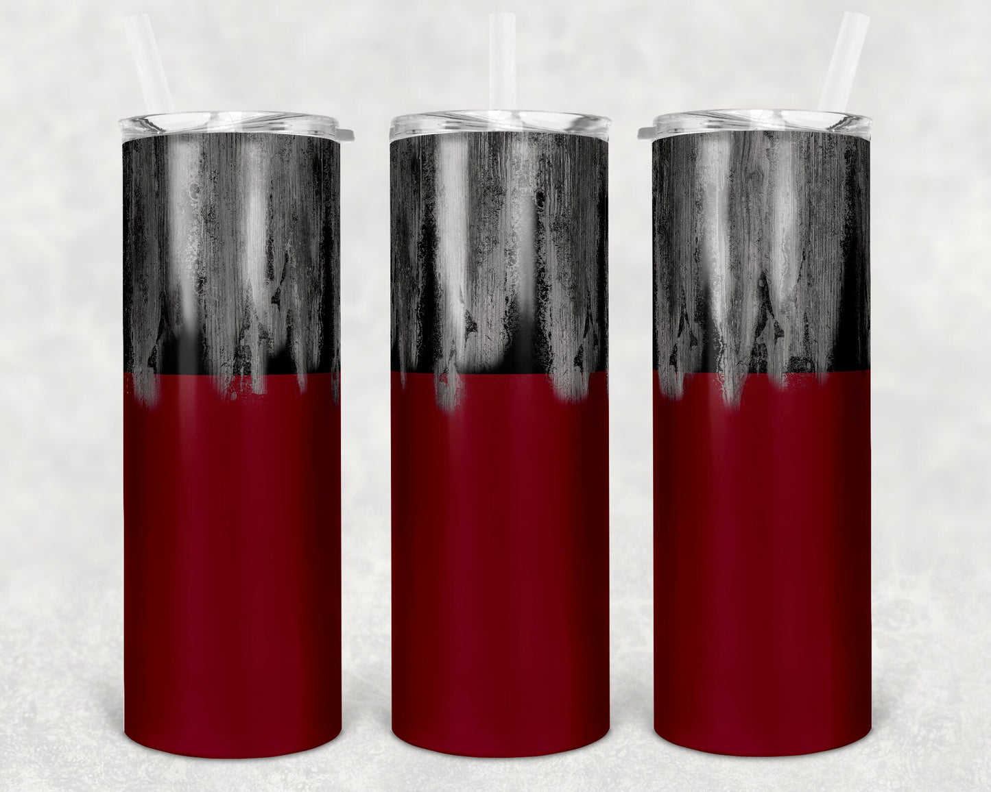 20 oz Skinny Tumbler Sublimation Design Template Distressed Black Grease Maroon Background Design