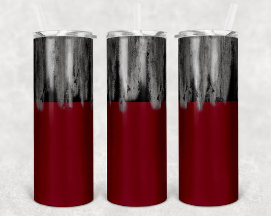 20 oz Skinny Tumbler Sublimation Design Template Distressed Black Grease Maroon Background Design