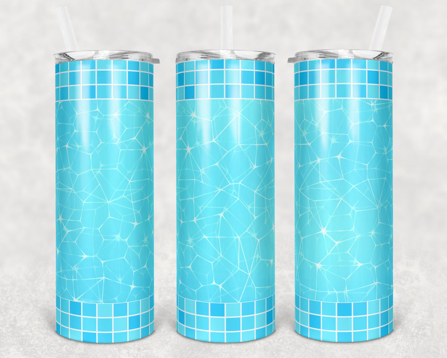 20 oz Skinny Tumbler Swimming Pool Summer Sublimation Design Print Transfer