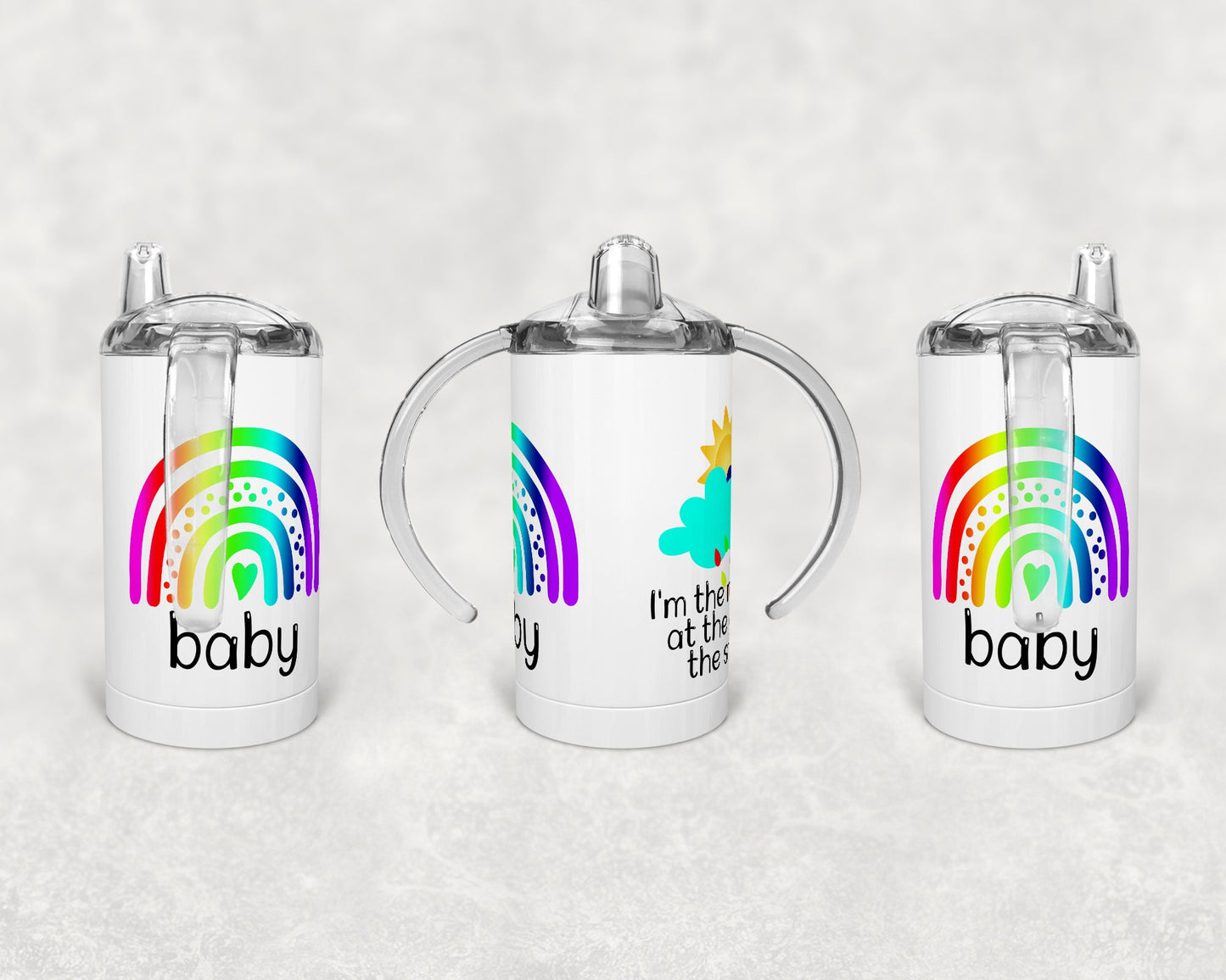 Straight Sippy Cup Sublimation Rainbow Baby Sippy Design