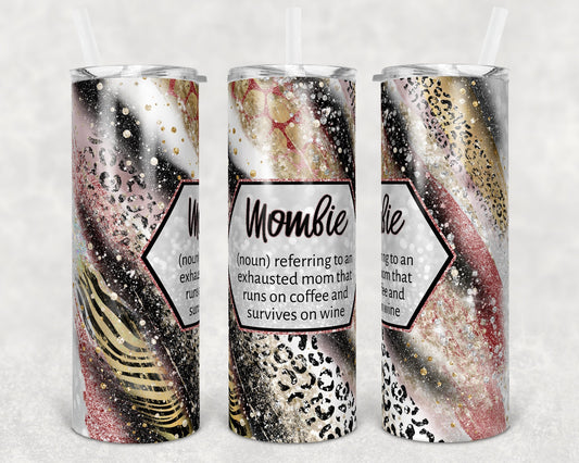 20 oz Skinny Tumbler Sublimation Template Agate Milky Way Sassy Mombie Safari Animal Print Straight and Warped Design