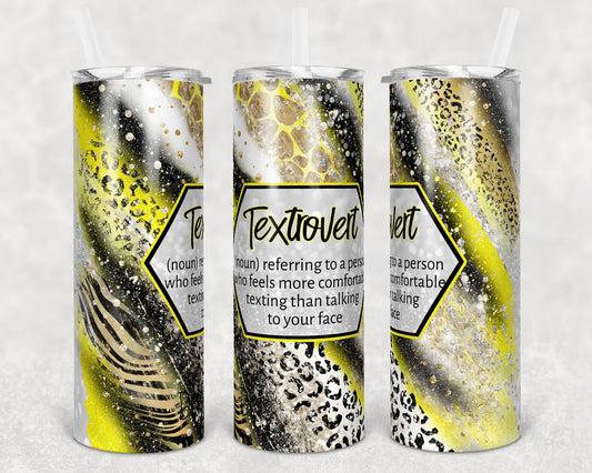 20 oz Skinny Tumbler Sublimation Template Agate Milky Way Sassy Textrovert Safari Animal Print Straight and Warped Design