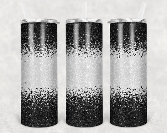 20 oz Skinny Tumbler Sublimation Design Template Confetti Black Glitter Design Inst tumblers