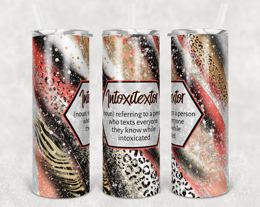 20 oz Skinny Tumbler Sublimation Template Agate Milky Way Sassy Intoxitextor Safari Animal Print Straight and Warped Design