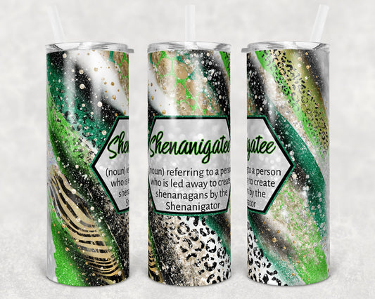 20 oz Skinny Tumbler Sublimation Template Agate Milky Way Sassy Shenanigatee Safari Animal Print Straight and Warped Design